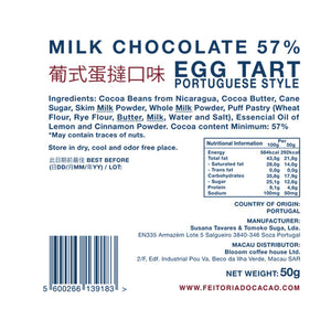 Milk Chocolate 57% + Egg tart (50g)